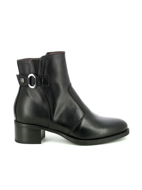 tronchetto da donna in pelle nera con tacco comodo 4 cm NERO GIARDINI | I513842D100